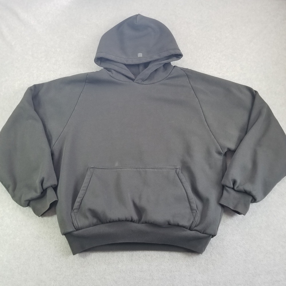 Yeezy Gap Hoodie Mens Medium Black Shrunken Kanye West Cropped Pullover YZY SU22